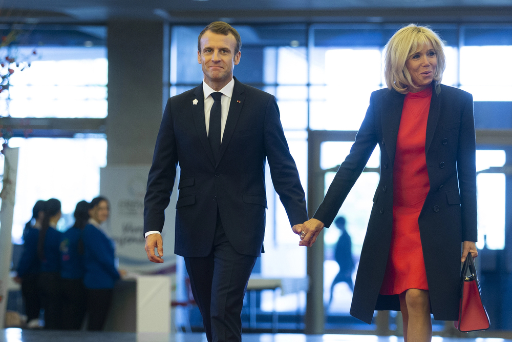 Emmanuel Macron with his wife at the summit of the French-speaking countries in Yerevan, Armenia. October11.2018: — Photo by grigoryepremyan