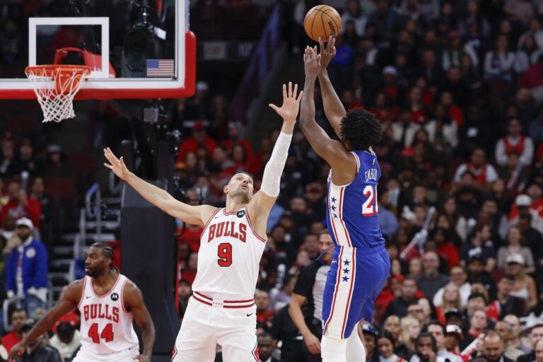 Bulls take lone lead on Nikola Vucevic’s late trey, stun 76ers