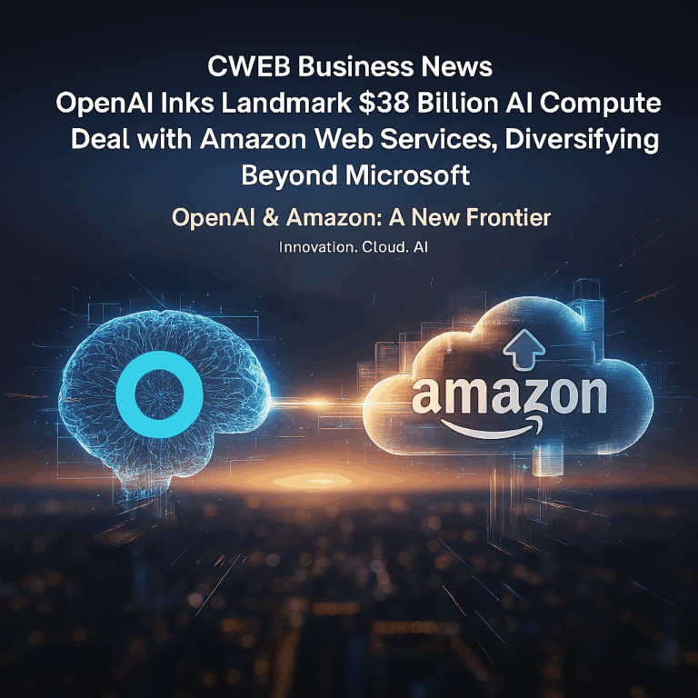 CWEB Business News OpenAI Inks Landmark $38 Billion AI Compute Deal with Amazon Web Services, Diversifying Beyond Microsoft
