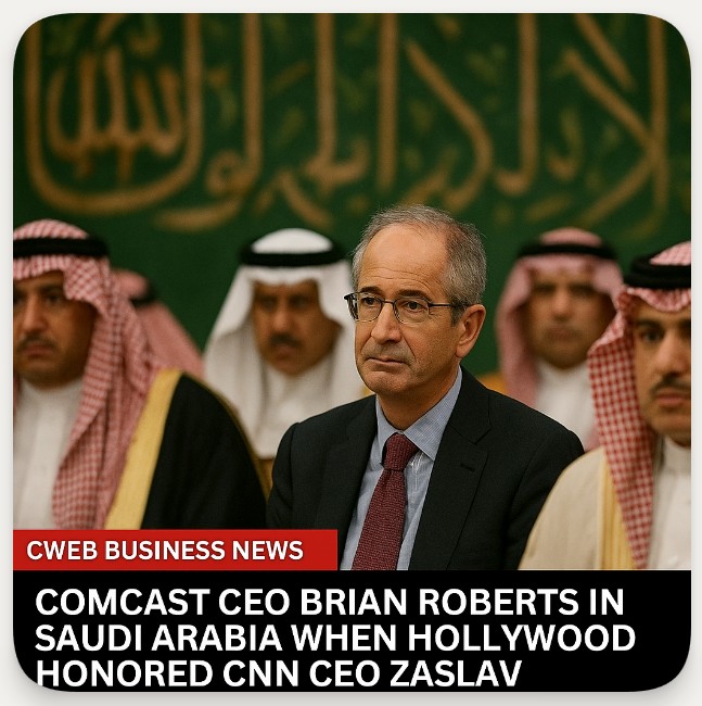 Was Comcast CEO Brian Roberts in Saudi Arabia when Hollywood honored CNN CEO Zaslav? CWEB Business News