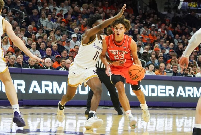 Keaton Wagler, No. 13 Illinois hold off Northwestern