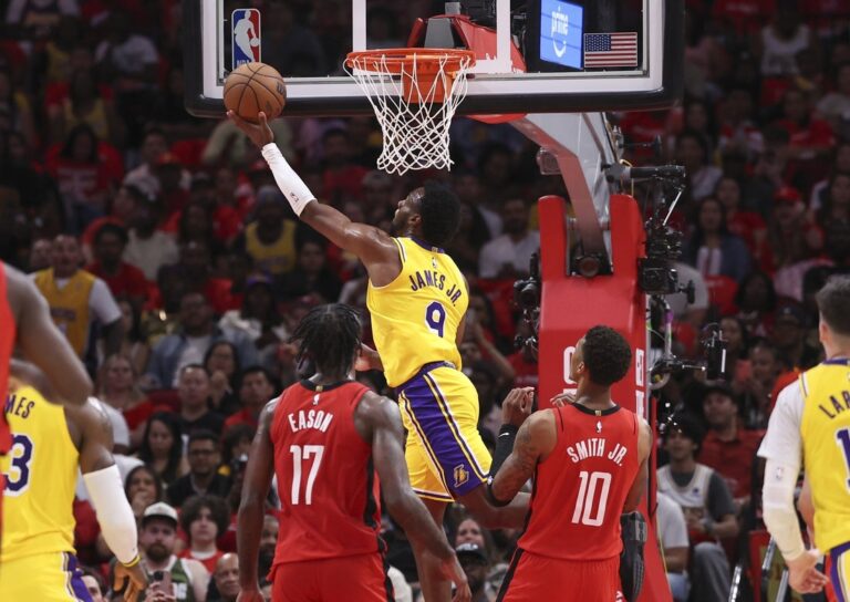 Lakers pull out OT win over Rockets, move to verge of sweep