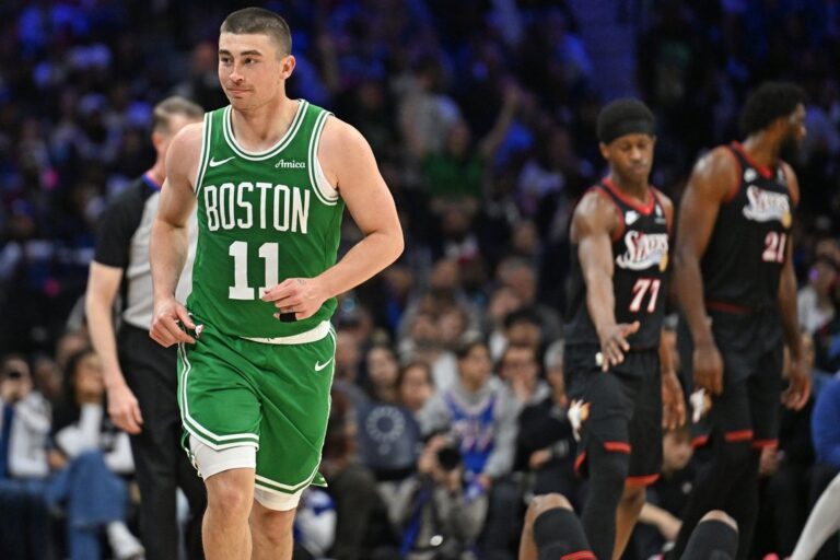 Celtics return home with chance to finish off reeling Sixers